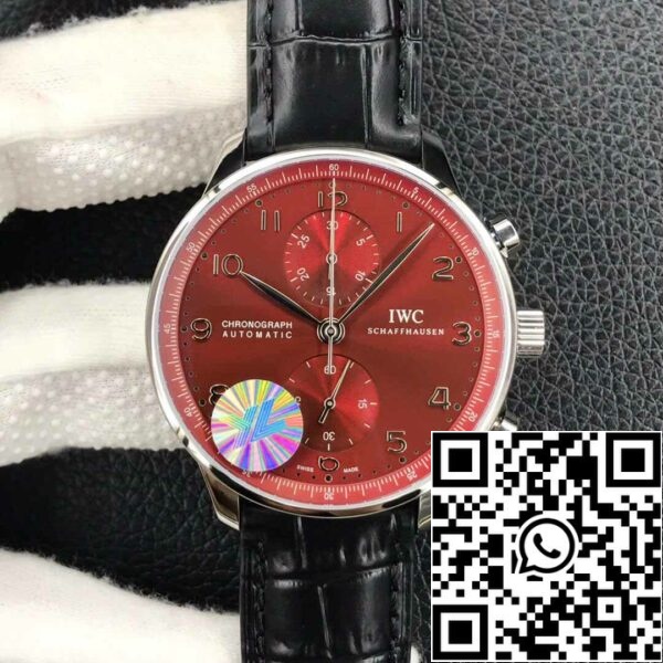 1 116 a5a413d1 6385 4a49 927e cdaa427fefe3 IWC 포르투기저 크로노그래프 IW371616 1:1 베스트 에디션 YL 팩토리 버건디 레드 다이얼