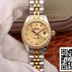 Rolex Lady Datejust 28MM 1:1 Best Edition Schweiziskt NH05-urverk Plätering 18K guld urtavla