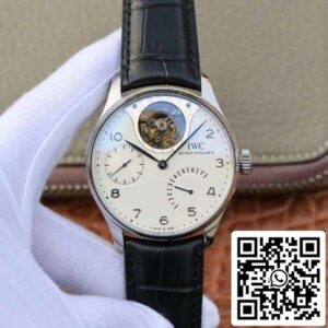 IWC ポルトギーゼ IW504202 リアル・トゥールビヨン 1:1ベスト・エディション ホワイトダイアル ブラックレザーストラップ スイスETA社製トゥールビヨン