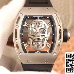 Richard Mille RM052 1:1 Best Edition ZF Factory Silver Skull Dial Swiss Movement