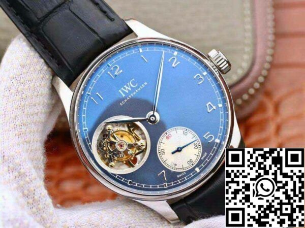 1 200 7c6b3b4a 6243 4f8c 9bc5 830485ab3b8e IWC Португальский Tourbillon IW546302 ZF Завод Мужчины Часы 1:1 Лучшее издание швейцарский Tourbillon синий циферблат