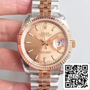 ロレックス デイトジャスト 36mm 116234 AR ファクトリー メカニカルウォッチ 1:1 ベストエディション スイス ETA3135 ローズゴールド ダイヤル