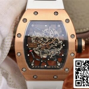 リシャール・ミル RM035 アメリカ KV ファクトリー 1:1 ベストエディション ローズゴールド ホワイトストラップ