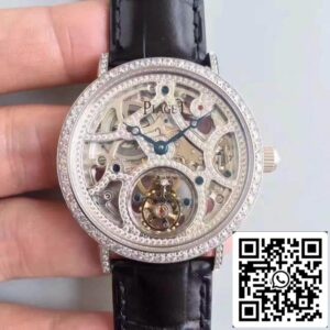 ピアジェ高級宝飾機械式時計1:1ベスト版スイストゥールビヨンクロコダイル革ストラップ