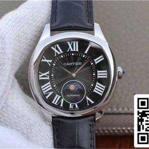 Drive De Cartier Moonphase WGNM0009 1:1 Best Edition Stainless Steel Black Dial