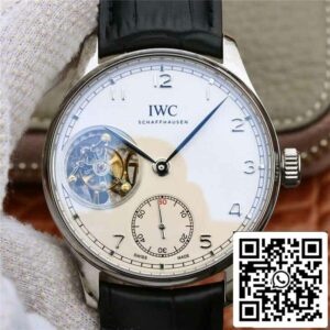 IWC Portuguese Tourbillon 1:1 Best Edition ZF Factory Белый циферблат