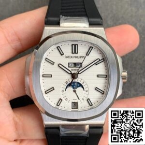 Patek Philippe Nautilus 5726 1:1 Best Edition GR Factory V2 Черный каучуковый ремешок