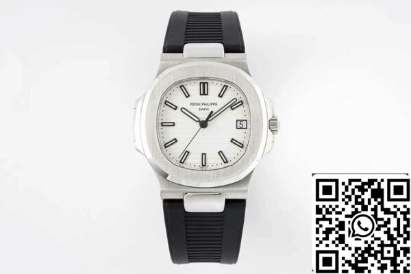 2 18 80c896c5 2cc6 4b6c 8f33 5f099ccbeea9 パテックフィリップノーチラス5711 1:1ベストエディションPPFファクトリーホワイトダイヤルラバーストラップ