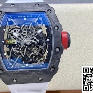 Richard Mille RM35-02 1:1 Best Edition T+ Factory Carbon Fiber White Strap