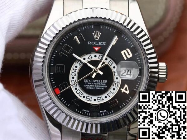2 25 91d5c4aa ea0d 4ede 96f0 116d12f6a86a Rolex Sky Dweller 326939 Best 1:1 Edition Noob Factory Black dial and Silver