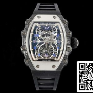 Richard Mille RM21-01 1:1 Best Edition RM Factory Tourbillon Skeleton Dial Black Strap