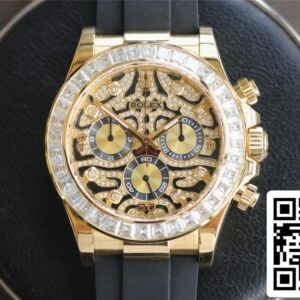 Rolex Cosmograph Daytona 116588 TBR 1:1 Cea mai bună ediție Noob Factory Aur galben Luneta cu diamante