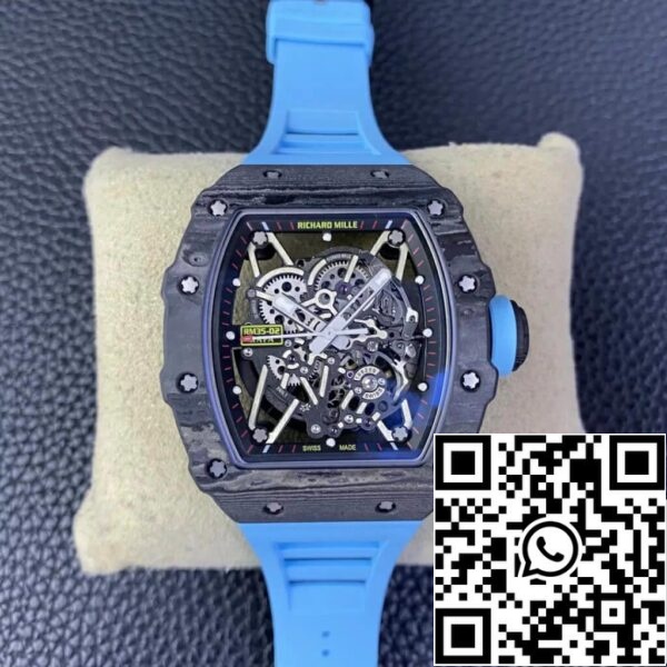 2 49 240d5df8 32ee 4d2d 83b3 7f9c551ebc9c Richard Mille RM35-02 1:1 Best Edition T+ Factory NTPT Carbon Fiber kék gumiszíj