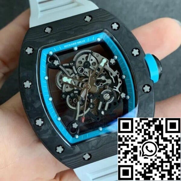2 49 c4027795 4c86 40c6 8d63 d35d3aacd8b0 Richard Mille RM055 1:1 베스트 에디션 KV Factory V2 탄소 섬유 고무 스트랩