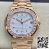 Patek Philippe Nautilus 1:1 Best Edition PPF Factory Aur roz cu diamante