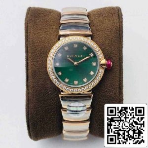 ブルガリ LVCEA 1:1 ベストエディション BVファクトリー ダイヤモンドセット グリーンダイアル