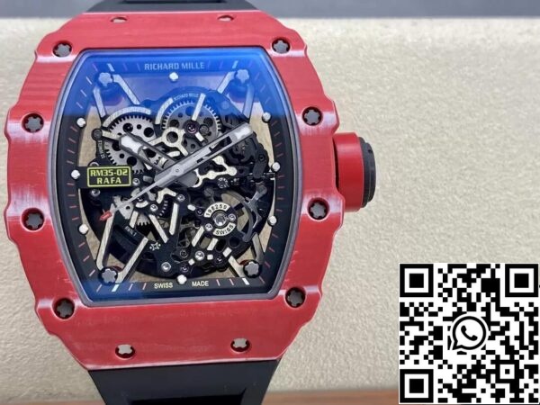 2 61 eec9edfc 98e2 4905 9b1e 49a77b86aeca Richard Mille RM35-02 1:1 Best Edition T+ Factory Красный корпус из углеродного волокна NTPT Черный ремешок