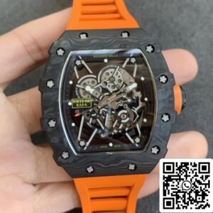 Richard Mille RM35-02 1:1 Best Edition KV Factory V3 оранжевый ремешок