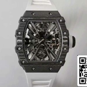 Richard Mille RM12-01 Tourbillon 1:1 Best Edition RM Factory Carbon Fiber White Strap