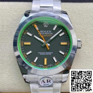 ロレックスミルガウス116400GV ARファクトリー1:1ベスト版スイスETA3131ブラックダイヤル