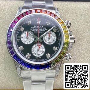 Rolex Daytona 116599 RBOW 1:1 Best Edition TW Factory Μαύρο καντράν