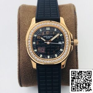 パテックフィリップAquanaut 5067Aクォーツムーブメント1:1ベスト版PPF工場ローズゴールドブラックダイヤル