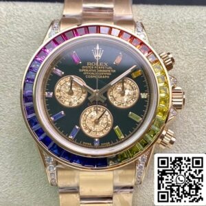Rolex Daytona 116595 RBOW 1:1 Najboljša izdaja TW Factory Rose Gold Black Dial