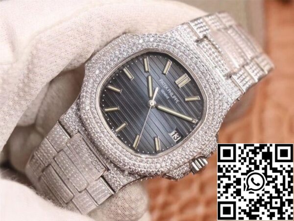 3 105 b5dc1197 fb4f 4b30 87ed 2561a105990f Patek Philippe Nautilus 5719-10G Silver Diamond 1:1 Best Edition R8 Factory Gradient Grey Dial Swiss Cal.324 S C