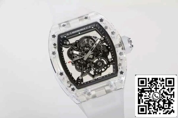 3 15 3 15 2f6cab1e E9d4 43c5 b6c5 b6cd 41ae643f44f3 Replica Richard Mille RM055 Best Edition RM Factory Transparent Skeleton Dial