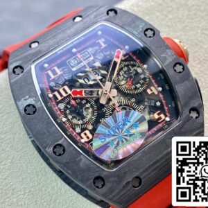 Richard Mille RM011 1:1 Best Edition KV Factory V3 Red Rubber Strap