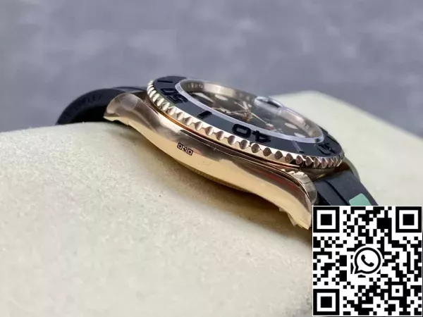 39a2354f5605112 Rolex Yacht-Master 40 черный циферблат розовое золото M126655-0002 1:1 Лучшее издание AR заводской противовес версии