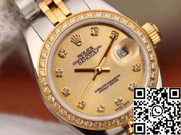 4 126 f33ba9b8 1ecc 40bf 9448 773f8c420a6c ロレックスレディデイトジャスト28MM 1:1ベストエディションスイスNH05ムーブメントメッキ18Kゴールドダイヤル