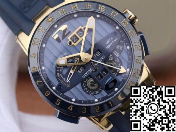 4 134 062fef4e 9626 4e67 8652 928298e3912c Ulysse Nardin El Toro 322-00-3/BQ Relógios mecânicos com calendário GMT e tudo a funcionar 1:1 Best Edition Swiss UN-32