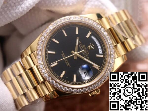 4 1 6ed044de 62a6 47b6 8f22 44f7fd8a6847 Rolex Day Date 40MM 1:1 Best Edition EW Factory sárgaarany fekete számlapja