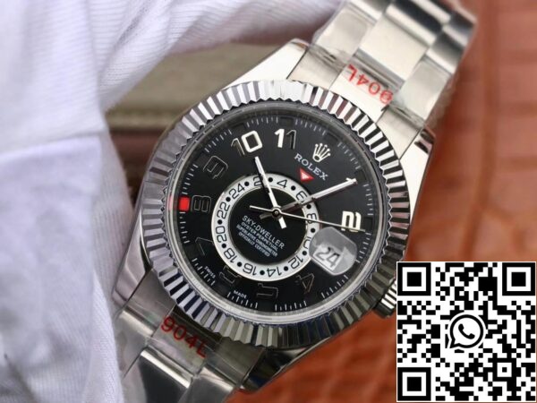 4 24 cecb8624 3466 4855 9f6b d42732ad0dc4 Rolex Sky Dweller 326939 Best 1:1 Edition Noob Factory Black dial and Silver