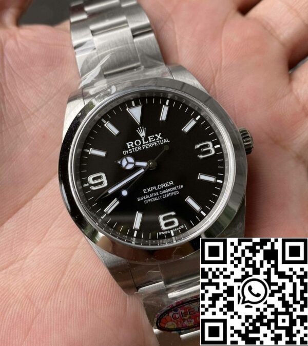 4 33 e9bf4c39 e7f1 46af 96d1 8f47be012004 1 масштаб Rolex Explorer M214270-0003 39MM 1:1 Best Edition чистый заводской черный циферблат