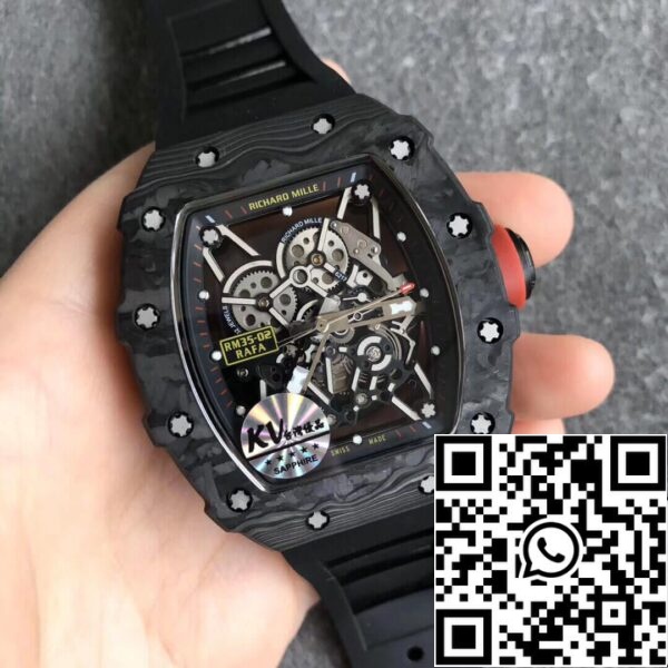 4 5 40ef83d7 ec0a 4e01 aebc e13800cbaea9 Richard Mille RM35-02 1:1 Best Edition KV Factory V3 Cinturino Nero
