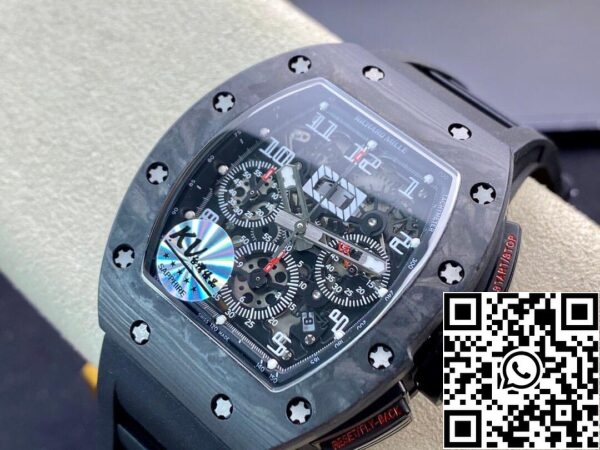 4 77 fd4f0f34 ed00 4a0a 851a 4220cba5f62c リシャール・ミル RM011 1:1 ベストエディション KVファクトリー カーボンファイバー ブラックラバーストラップ