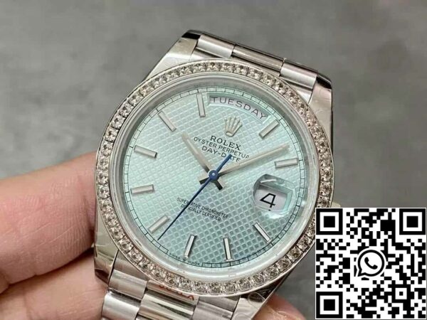 4 8 ACD9C361 F521 4E22 98F9 D237830932CF 롤렉스 데이 데이트 228236 1:1 베스트 에디션 GM 팩토리 V2 카운터웨이트 버전 블루 다이얼