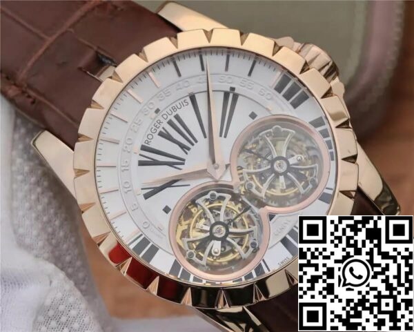 5 102 1061dcd7 d177 496c a557 4603a0440fbb Roger Dubuis Excalibur RDDBEX0249 1:1 Best Edition JB Factory Tourbillon valkoinen kellotaulu
