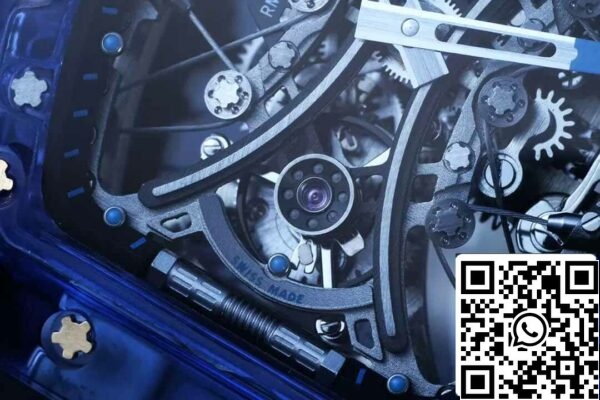 6 68 796f49ed 7d10 41b6 a641 20ac53eecd17 Richard Mille RM053-02 Tourbillon 1:1 Best Edition RM Factory kék, átlátszó tok kék tok