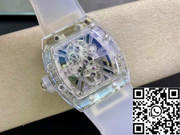 7 11 4dbe1dd9 e84e 409c a707 e9c217c0de80 Richard Mille RM12-01 1:1 Najboljša izdaja RM Factory Tourbillon Transparentna različica Beli trak