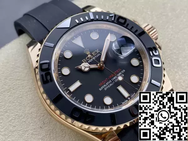 98a6a72d2ed6109 Rolex Yacht-Master 40 черный циферблат розовое золото M126655-0002 1:1 Лучшее издание AR заводской противовес версии