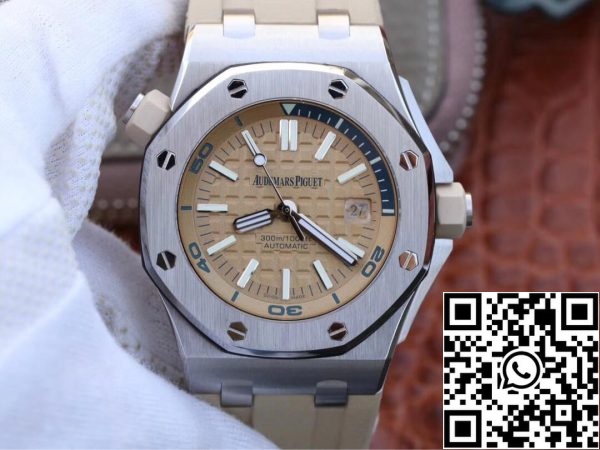 ساعة أوديمار بيغيت رويال أوفشور 15710ST OO A085CA 01 1 1 1 أفضل إصدار JF Factory Beige Dial EU Watch Store 3883 ساعة أوديمار بيغيت رويال أوفشور 15710ST.OO.A085CA.01 1:1 أفضل إصدار JF Factory Beige Dial