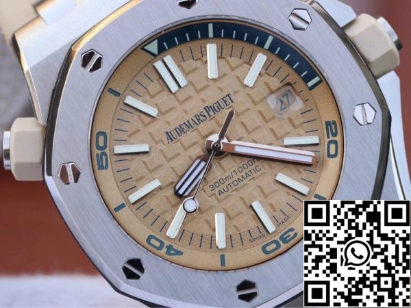 ساعة أوديمار بيغيت رويال أوفشور 15710ST OO A085CA 01 1 1 1 أفضل إصدار JF Factory Beige Dial EU Watch Store 7513 ساعة أوديمار بيغيت رويال أوفشور 15710ST.OO.A085CA.01 1:1 أفضل إصدار JF Factory Beige Dial