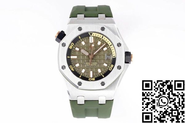 Audemars Piguet Royal Oak Offshore 15720ST OO A052CA 01 1 1 Best Edition ZF Factory vihreä kellotaulu EU kellokauppa 5828 Audemars Piguet Royal Oak Offshore 15720ST.OO.A052CA.01 1:1 Best Edition ZF Factory vihreä kellotaulu