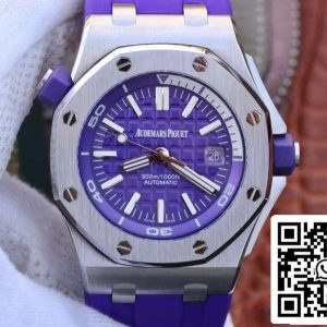 オーデマ・ピゲ ロイヤルオーク オフショア ダイバー 15710ST.OO.A077CA.01 1:1 ベストエディション スイスETA3120 スーパールームド加工 パープル文字盤
