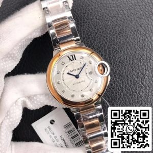 Ballon Bleu De Cartier 28MM 1:1 Best Edition V6 Factory V8 Silver Dial Gold Strap