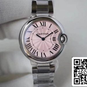 Ballon Bleu De Cartier 33 mm V6 Factory 1:1 Best Edition Swiss ETA076 Pink Dial