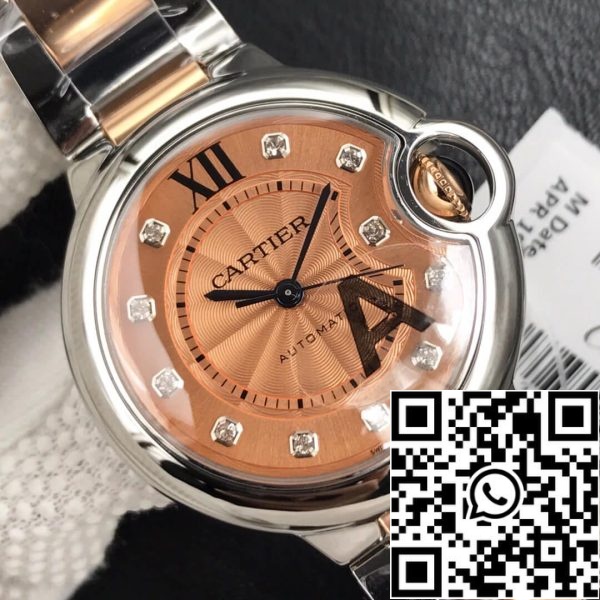 バロンブルーデカルティエ33MM 1:1ベスト版V6工場ローズゴールドダイヤル 米国のレプリカを見る 7528バロンブルーデカルティエ33MM 1:1ベスト版V6工場ローズゴールドダイヤル